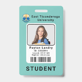 Modelo de Crachá de ID de Estudante da Universidad