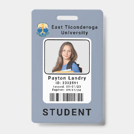 Modelo de Crachá de ID de Estudante da Universidad
