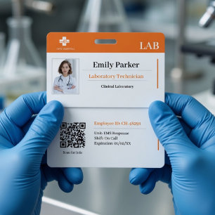 Modelo de Crachá de Identificação de Laboratório P