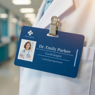 Modelo de Crachá de Identificação Médica Personali