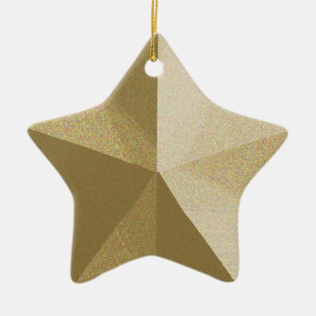 Modelo de Enfeites de natal Glitter Estrela Dourad (Frente)