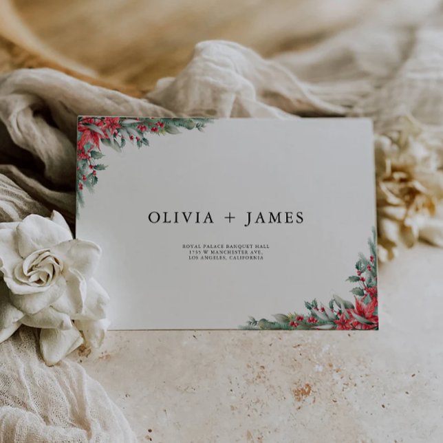 Modelo de Envelope de Casamento de Natal (Christmas Wedding Envelope Address Template)