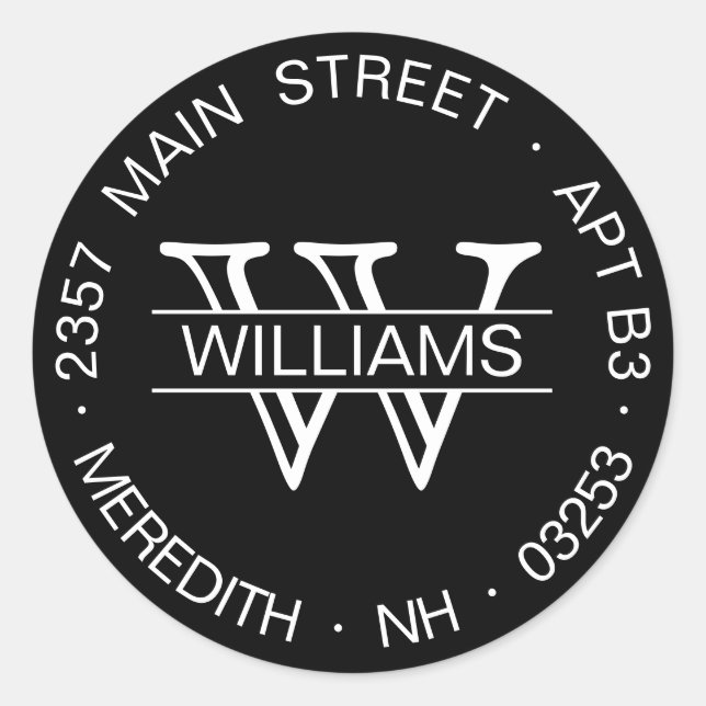 Modelo de Etiqueta de Endereço de Retorno Redondo  (Frente)