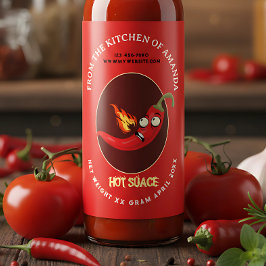 Modelo de Etiqueta de Molho Picante Caseiro Retrô