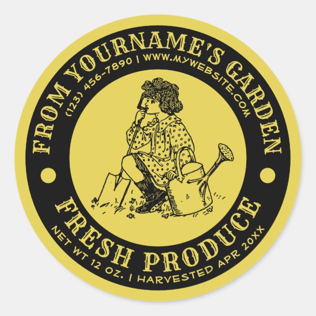 Modelo de Etiqueta Fresca de Jardim do Interior (Frente)