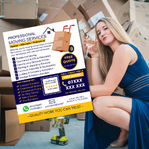 Modelo de Folheto de Empresa de Mudanças Profissio