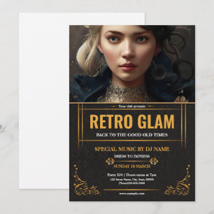 Modelo de Folheto de Festa Retro Glam