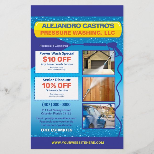 Modelo de Folheto de Meia Página de Lavagem de Ene (Frente)