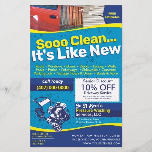 Modelo de Folheto de Meia Página de Lavagem de Ene (Frente)