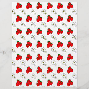 Modelo de Folheto de Morango e Flores