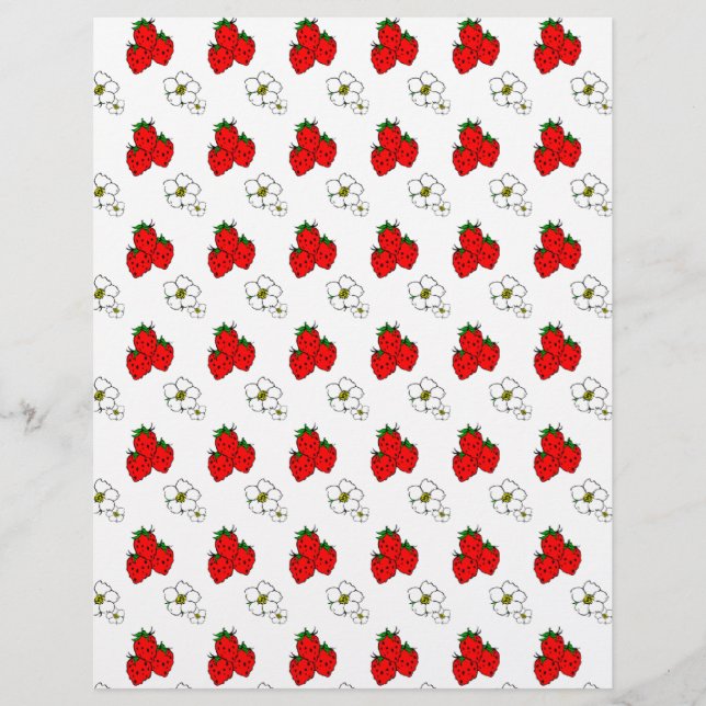Modelo de Folheto de Morango e Flores (Frente)