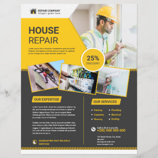 Modelo de Folheto de Serviço de Reparação de Casas