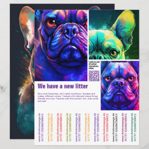 modelo de folheto de venda de cachorros código QR