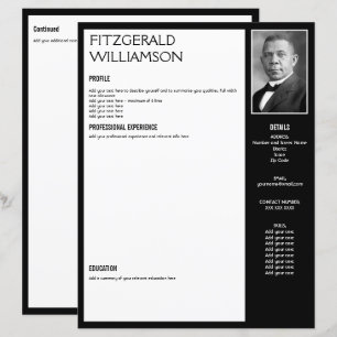 Modelo de Foto CV de RESUME Preto Personalizado