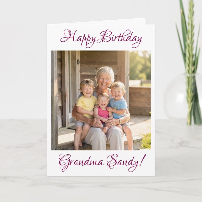 Modelo de Foto de Aniversário Personalizado para V (Frente)