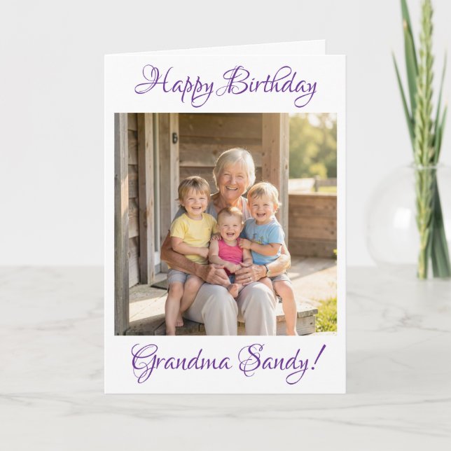 Modelo de Foto de Aniversário Personalizado para V (Frente)