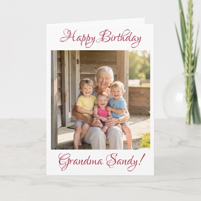 Modelo de Foto de Aniversário Personalizado para V (Frente)
