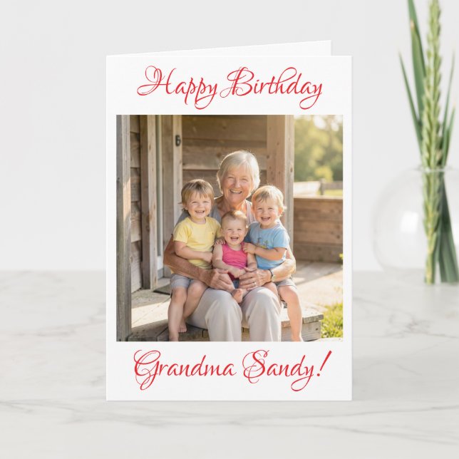 Modelo de Foto de Aniversário Personalizado para V (Frente)