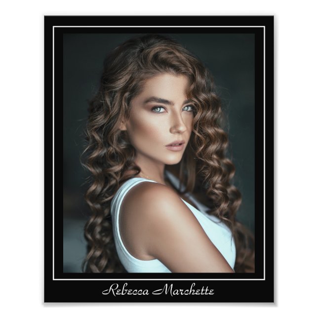 Modelo de Foto de Cabeça de Ator 8x10 Borda Impres (Frente)