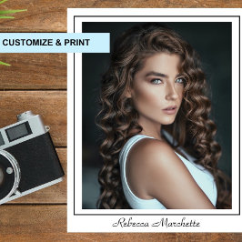 Modelo de Foto de Cabeça de Ator 8x10 Borda Impres
