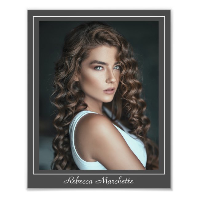 Modelo de Foto de Cabeça de Ator 8x10 Borda Impres (Frente)