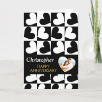 Modelo de Foto de Coração Dourada Preto do Anivers