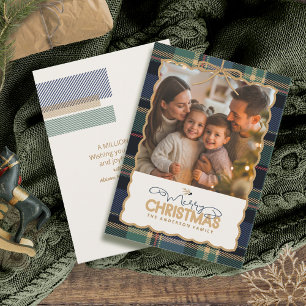 Modelo de Foto de Natal da Fronteira de Tartan ID1