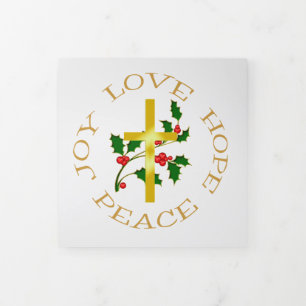 Modelo de Foto de Natal Dourado Cross Holly