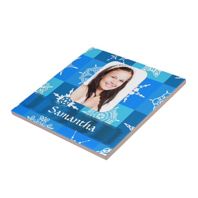 Modelo de foto de padrão de neve azul (Lateral)
