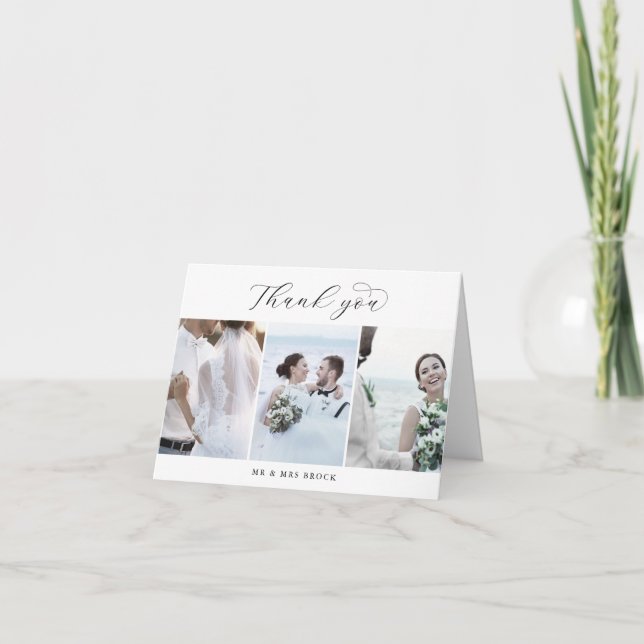 Modelo de Foto do Elegant Script 3 Dobrado Obrigad (Frente)