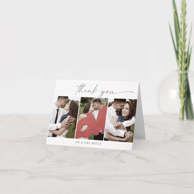 Modelo de Foto do Modern Silver 3 Dobrado Obrigado (Frente)