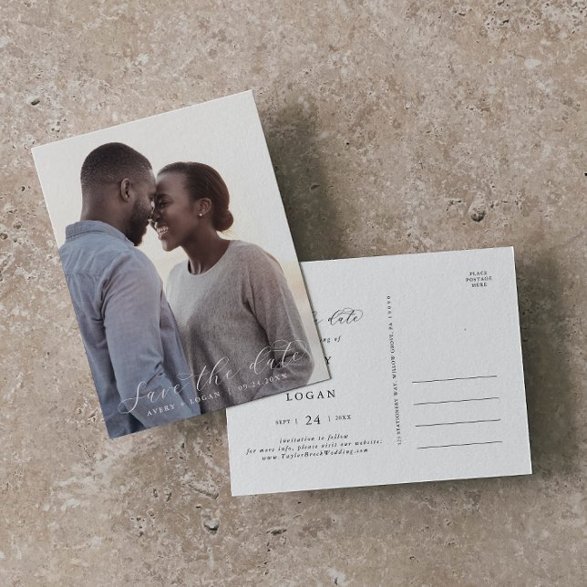 Modelo de Foto Escuro de Script Elegante Salvar a  (Criador carregado)