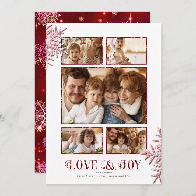 Modelo de Foto Prettiest Snowflakes, ID846 Vermelh (Frente/Verso)