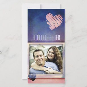 Modelo de fotografia colorido do Namorados/cartão 