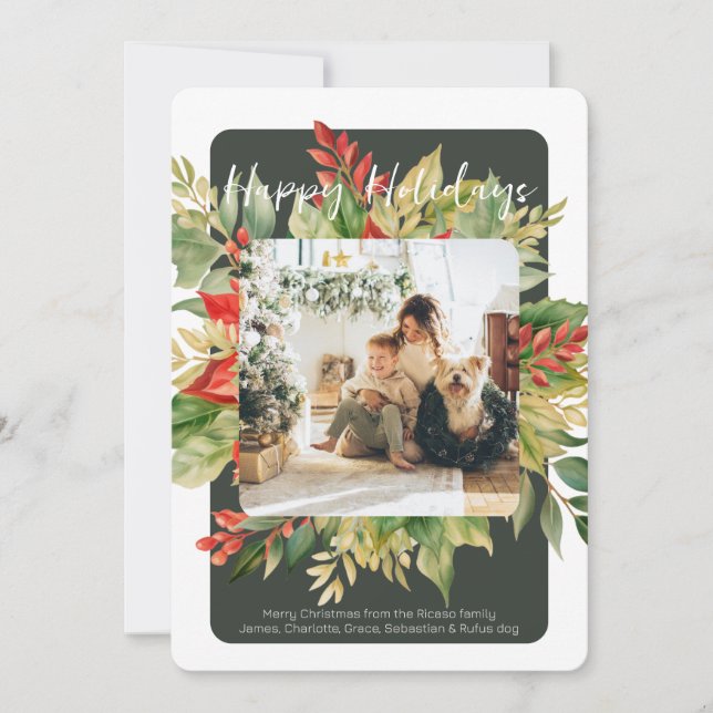 Modelo de Fotografia da Folhagem de inverno Vermel (Frente)