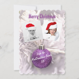 Modelo de fotografia roxo bauble no Natal