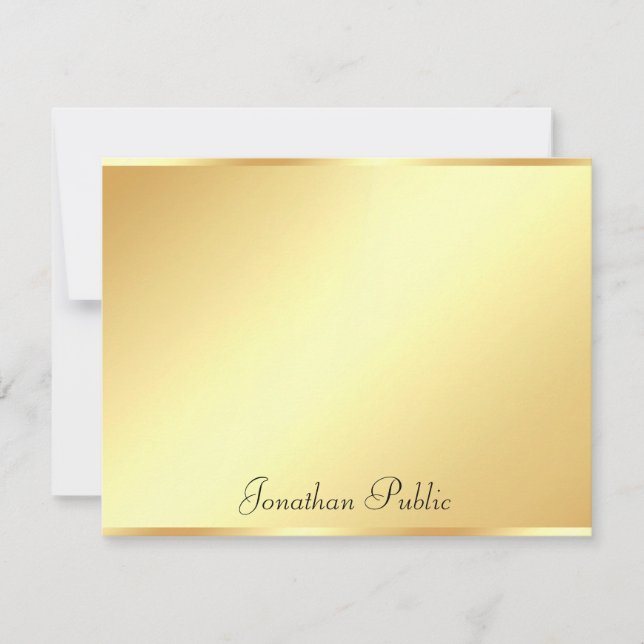 Modelo de Fundo Dourado de Texto de Script Manuscr (Frente)