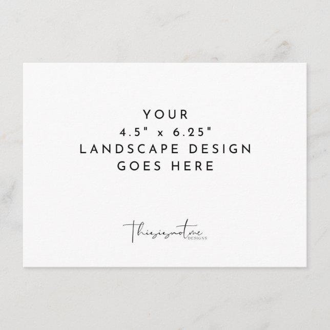 Modelo de impressão de cartões 4.5x6.25" na horizo (Frente)