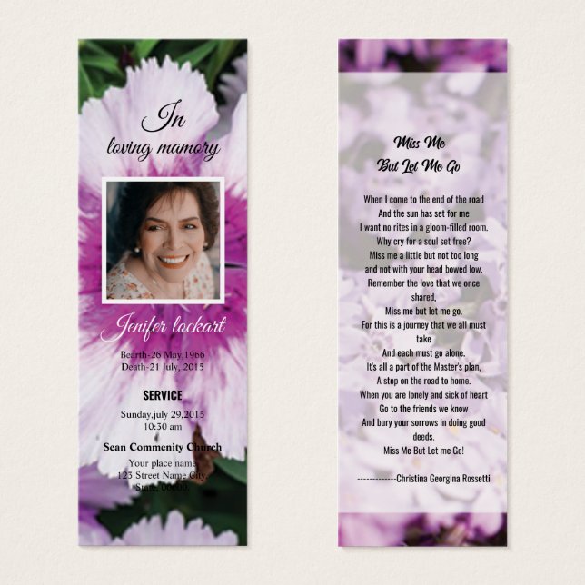 Modelo de Indicador Funeral Floral (Frente & Verso)