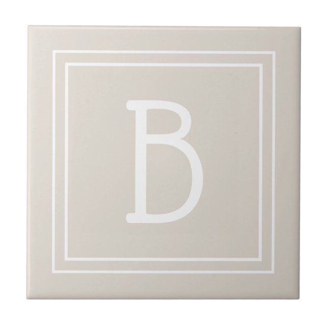 Modelo de inicial monogramada moderna Bege Marrom  (Frente)