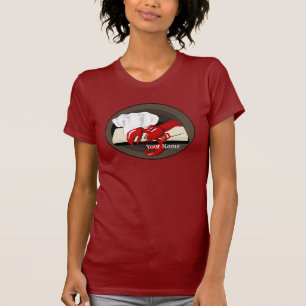 Modelo de Lagosta Chef Damas Camiseta Vermelha
