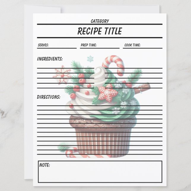 Modelo de Livro de Receita de Cupcake Mínimo (Frente)