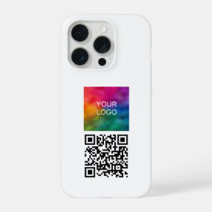 Modelo de Logo de QR Code de Tendência Branco Eleg