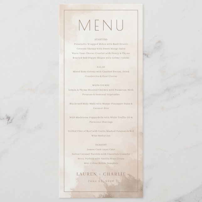 Modelo de Menu Bege Elegante (Frente)