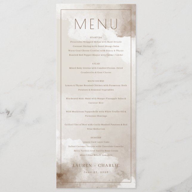 Modelo de Menu Bege Elegante (Frente)