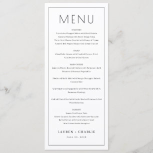 Modelo de Menu Branco Elegante
