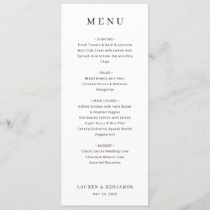 Modelo de Menu Branco Elegante