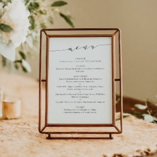 Modelo de Menu Casamento de Script Chic Elegante e