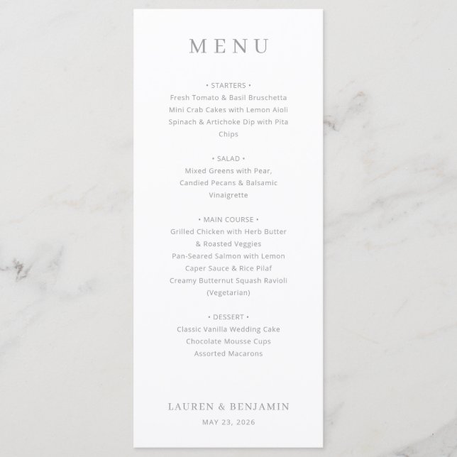 Modelo de Menu Creme Elegante (Frente)