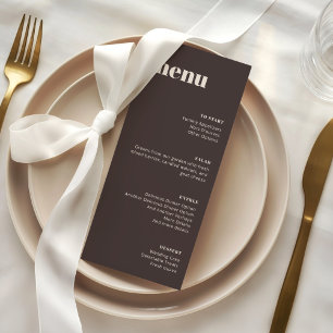 Modelo de Menu de Casamento Alto Minimalista Moder